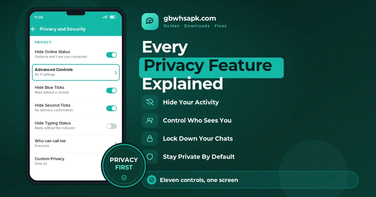 GB WhatsApp Privacy Features supporting visual