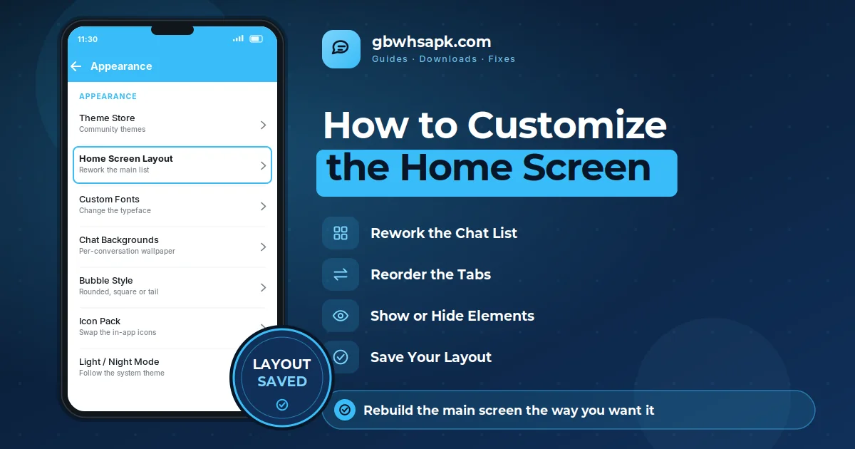 How to Customize GB WhatsApp Home Screen supporting visual