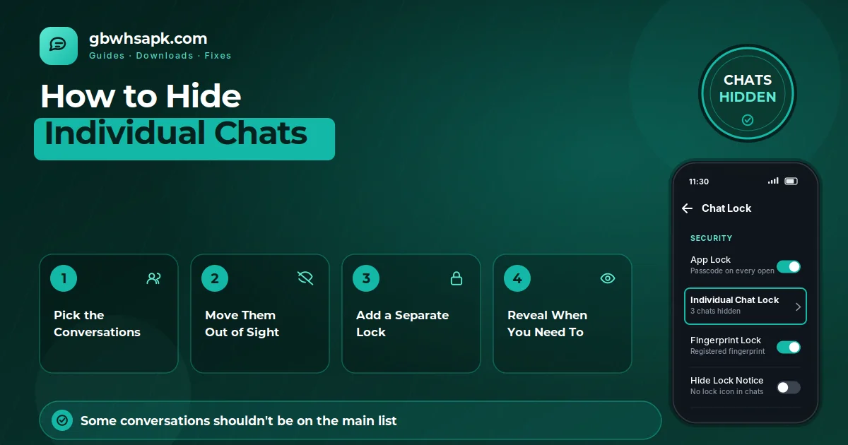 How to Hide Chats in GB WhatsApp supporting visual