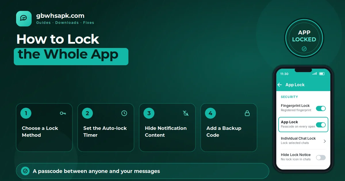 How to Lock GB WhatsApp supporting visual