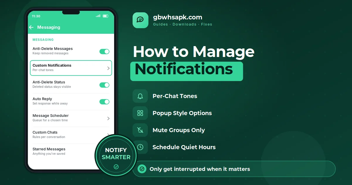 How to Manage GB WhatsApp Notifications supporting visual