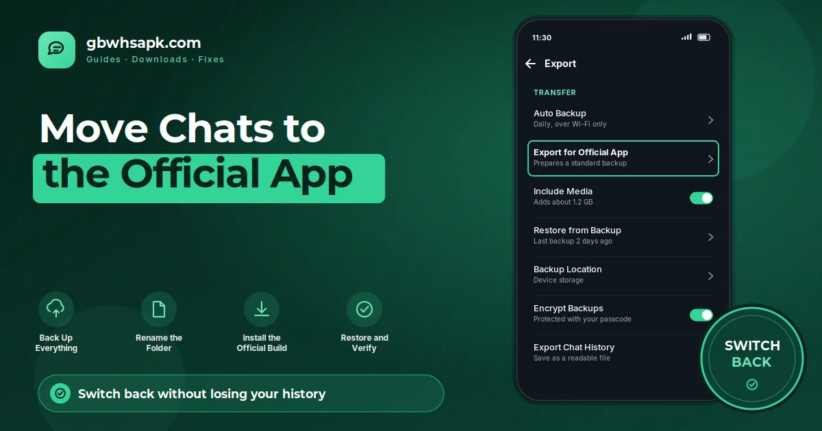 How to Move GB WhatsApp Chats to Official WhatsApp featured visual