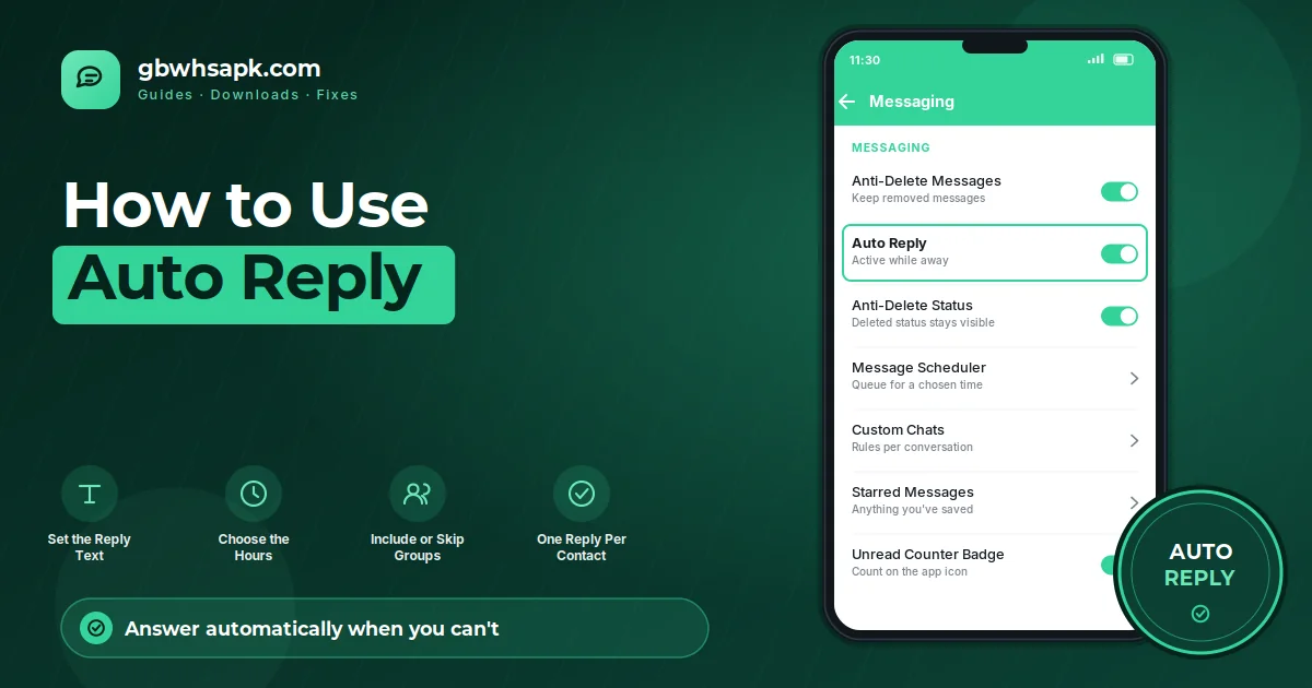 How to Use Auto Reply in GB WhatsApp featured visual