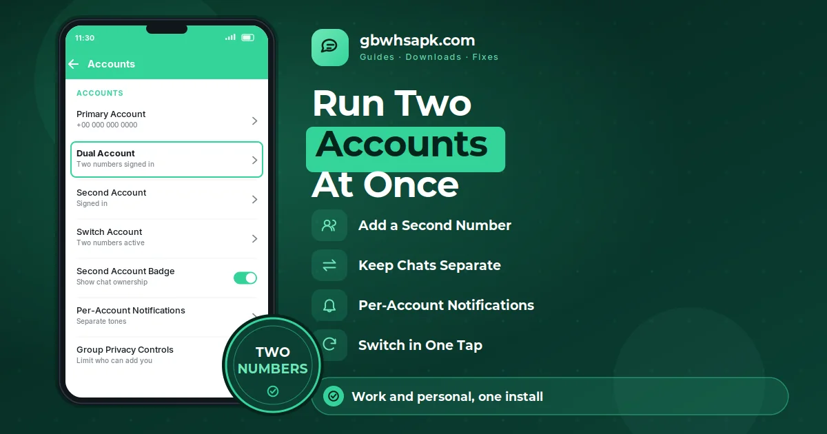 How to Use Dual Accounts in GB WhatsApp supporting visual