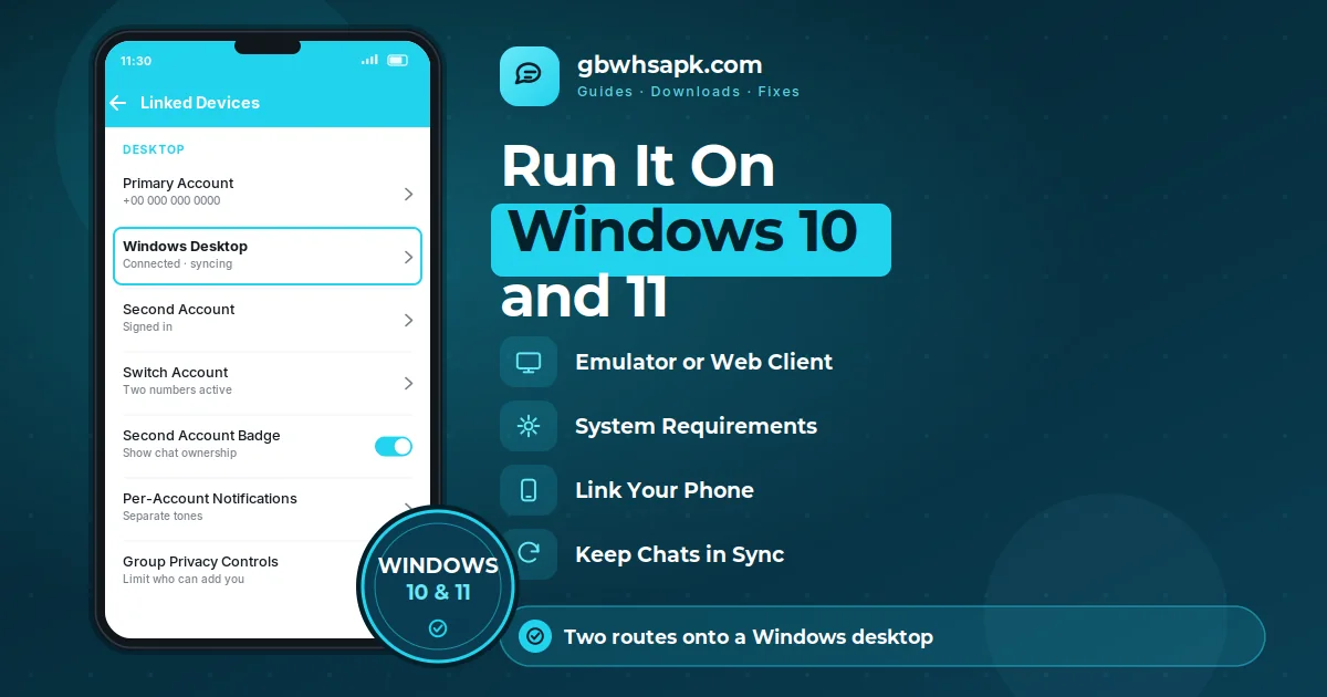 GB WhatsApp untuk Windows 10 dan 11 supporting visual