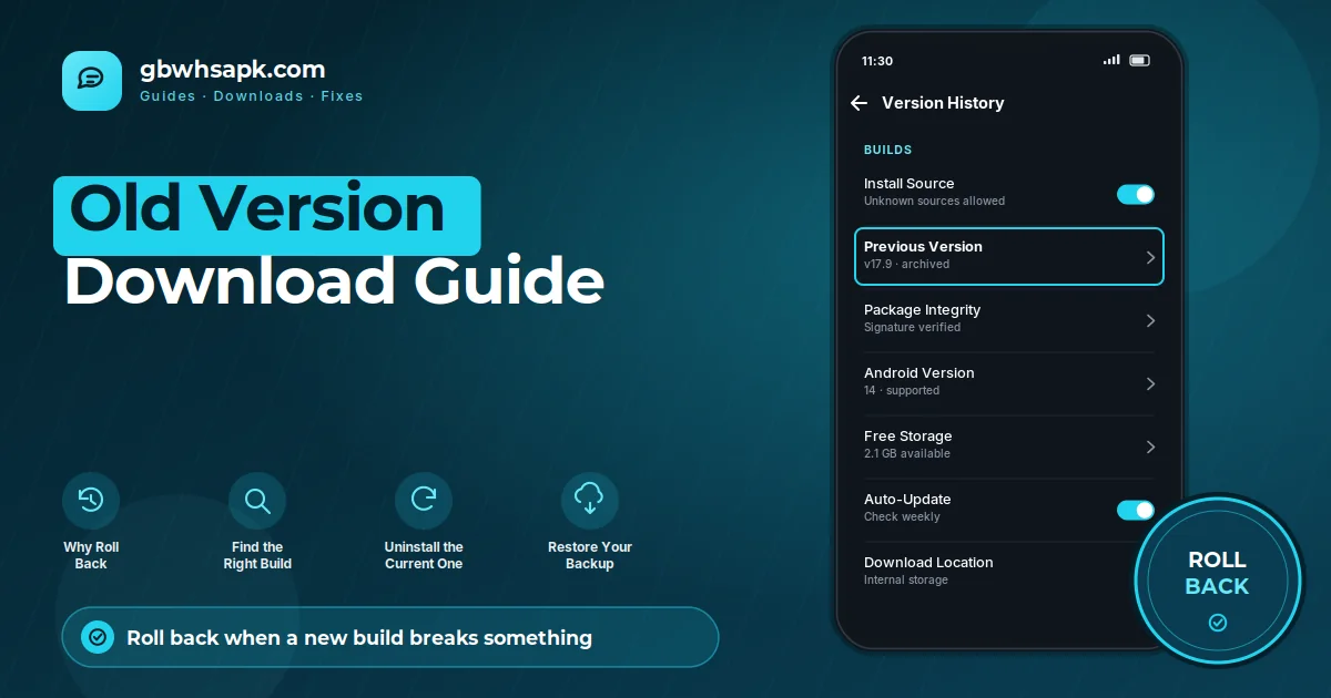 GB WhatsApp Versi Lama Download Guide featured visual