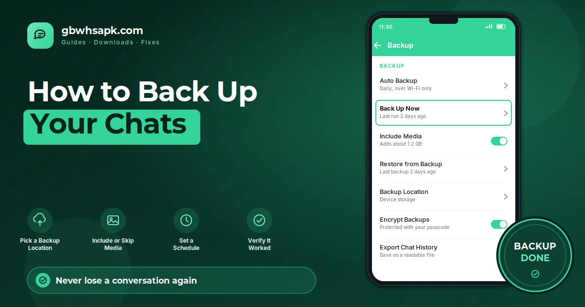 Cara Mencadangkan GB WhatsApp Chats featured visual