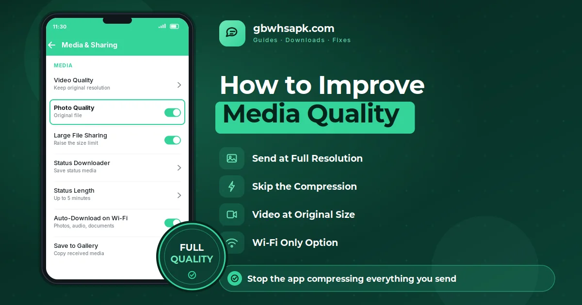 Cara Meningkatkan GB WhatsApp Media Quality supporting visual