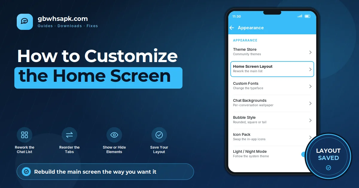 Como personalizar GB WhatsApp Home Screen featured visual
