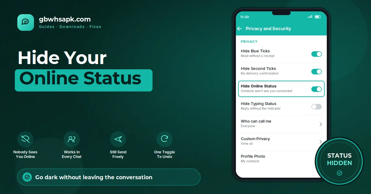 Como ocultar Online Status in GB WhatsApp featured visual