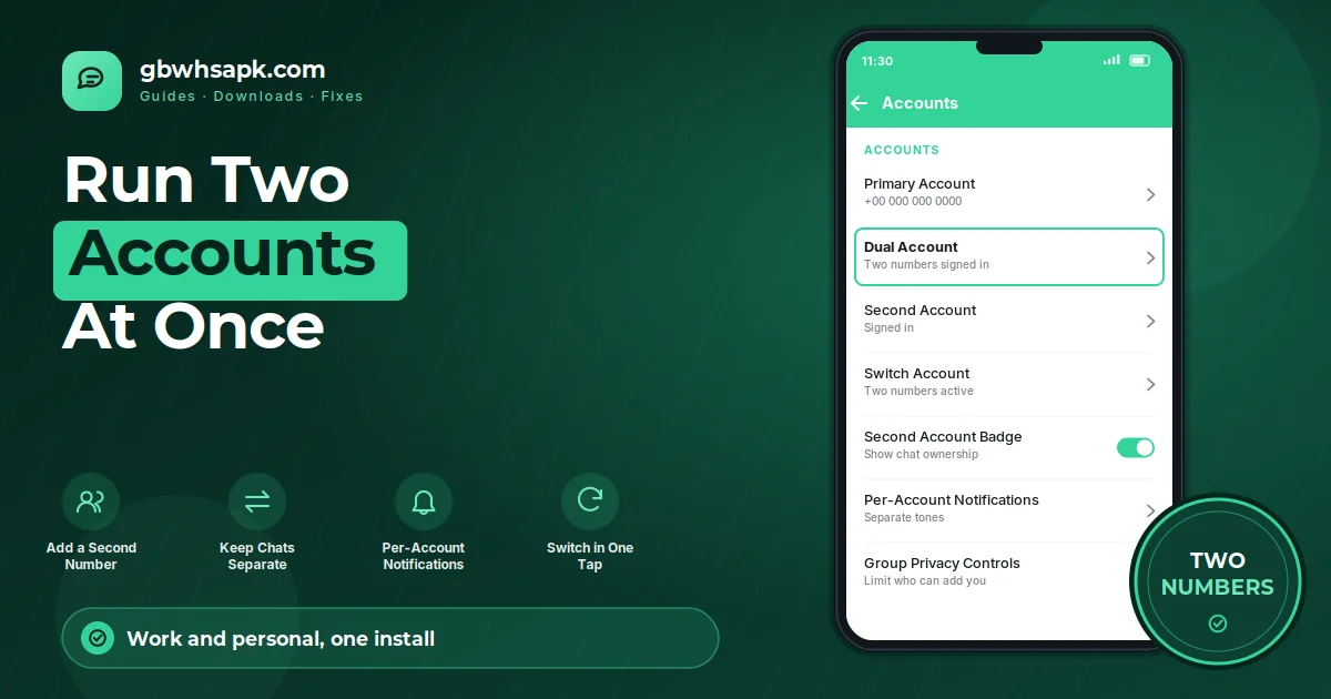 Como usar Dual Accounts in GB WhatsApp featured visual